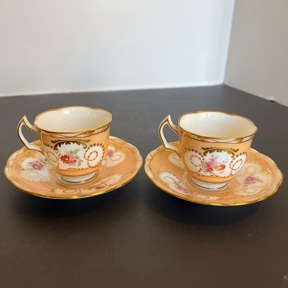 Set of Two Demitasse Cups and Saucers Crescent and Sons England - Picture 13 of 13